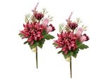 Kunstblume I.Ge.A. "Chrysanthemen-Bund 2Er Set", Mauve, B:13Cm H:25Cm L:11Cm, Polyester, Kunstpflanzen, 25Cm Strauß KüNstlich Bouquet Seidenblume Blumenbouquet Blumenstrauß