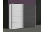 Armadio Valencia Ad Ante Scorrevoli Armadio 225Cm Bianco Vetro Grigio