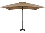 Vidaxl Ombrello Semaforo Con Palo In Alluminio 250X250 Cm Taupe