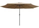 Vidaxl Ombrellone Con Asta In Metallo 390 Cm Taupe