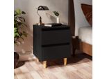 Comodino Con Gambe In Pino Nero 40X35X50 Cm
