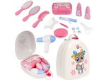 Set Cosmetico Zaino Pettine Asciugacapelli Ferro Arricciacapelli Specchio 8645