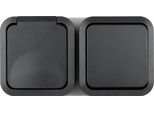 Combinazione Impermeabile Rev, Presa Di Corrente E Commutatore Aquastorm, Montaggio Esterno, Grigio, Orizzontale