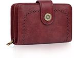 Portafoglio Da Donna Di Grande Capacità In Finto Cuoio Vintage Portafoglio Di Medie Dimensioni Con Blocco Rfid E Scomparti Multipli Da Donna