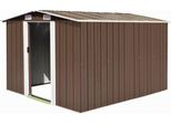Moonairy Casetta Per Attrezzi, Casetta Da Giardino, Casetta Per Attrezzi, Casetta Da Giardino, Garage Per Biciclette, Casetta Da Giardino, 257 X 298 X 178 Cm, Metallo, Marrone