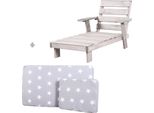 Sdraio Da Giardino Per Bambini - Sdraio Con Portabicchieri - Adatto A Partire Da 18 Mesi - Cuscino Incluso Nel Design Little Stars - Resistente Alle Intemperie - Grigio