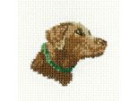 Kit Per Ricamo A Punto Croce Heritage Aida "Chocolate Labrador (A)"", Schema Per Il Conteggio, LFCL1743-A, 6X5Cm"