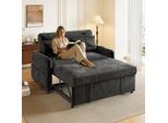 Divano Letto Abrihome Divano A 2 Posti Con Funzione Letto, Porta Usb E Porta Cellulare, Grigio
