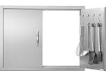 Porta Di Accesso Al Barbecue, 787 X 609 Mm, Doppia Porta Per Cucina Esterna, Porta In Acciaio Inox A Incasso, Porta Verticale A Doppia Parete Con Maniglie E Ganci, Per Isola Barbecue, Stazione Barbecue, Mobile Esterno