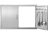 Porta Di Accesso Al Barbecue, 990 X 660 Mm, Doppia Porta Per Cucina Esterna, Porta In Acciaio Inox A Incasso, Porta Verticale A Parete Con Maniglie E Ganci, Per Isola Barbecue, Stazione Barbecue, Mobile Esterno