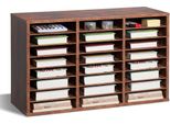 Organizzatore Di Letteratura 24 Scomparti Ripiani Rimovibili Legno Marrone Scuro