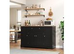 Fortuna Lai Credenza Multifunzionale Da Cucina – Credenza Da 138 Cm Con Cassetto, Ante A Vetri E Ripiani Regolabili – Design Moderno Con Protezione Antiribaltamento, Ideale Per Cucina, Soggiorno E Camera Da Letto