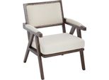Aiorber Sedia Da Salotto Moderna In Tessuto Con Struttura In Legno, Seduta Imbottita, Ideale Per Soggiorno, Camera Da Letto, Ufficio - Beige