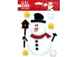 Adesivi Natalizi In Gel Per Finestre - Pupazzo Di Neve