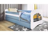 Lettino Per Bambini Per Ragazzi 70X140, 80X160, 80X180 Cm - Set Completo Con Cassetto E Protezione Anticaduta