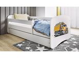 Lettino Per Bambini Per Ragazzi 70X140, 80X160, 80X180 Cm - Set Completo Con Materasso, Cassetto E Protezione Anticaduta