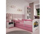 Lettino Per Bambini Per Ragazzi 70X140, 80X160, 80X180 Cm - Set Completo Con Materasso, Cassetto E Protezione Anticaduta