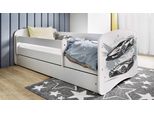 Lettino Per Bambini Per Ragazzi Passeggino 70X140, 80X160, 80X180 Cm - Set Completo Con Materasso, Cassetto E Protezione Anticaduta