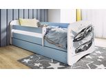 Lettino Per Bambini Per Ragazzi Passeggino 70X140, 80X160, 80X180 Cm - Set Completo Con Materasso, Cassetto E Protezione Anticaduta