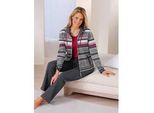 Hausanzug HAJO, Damen, Gr. 44/46, bunt (anthrazit, rot), 62% Baumwolle, 38% Polyester, Homewear-Sets Hausanzug