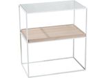Casablanca Beistelltisch, Rechteckig, "Pure"", Metall, Weiß, , L. 30 Cm, B. 50 Cm, H. 54 Cm 74141"