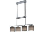 Trio Leuchten Pendelleuchte "Garda", Grau (Grau, Nickelfarben Matt), 4, 1 Stk.,Mit Leuchtmittel, 4Mal E14 Je 3,5 Watt Und 320 Lumen, Leuchten, HäNgelampe, HäNgeleuchte, Pendelleuchte