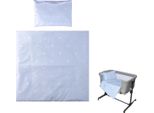 Lorelli Baby Set Lenzuola Eva 5 Pezzi Piumone 75 X 75 Cm, Cuscino 29 X 42 Cm, Fodere Blu Chiaro