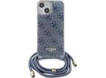 Guess Guhcp15Shc4Seb Iphone 15 / 14 / 13 6.1 Niebieski/Blue Custodia Rigida Crossbody Cord 4G Print