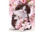 Scoprite Il Fascino Del Nostro Mosaico Diamante - Gatto In Fiore 30X40Cm! La Decorazione Perfetta Per Gli Amanti Dell'arte E Dei Gatti Per Aggiungere Un Tocco Di Glamour A Qualsiasi Interno!