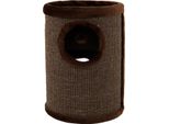 Torre Tiragraffi Per Gatti Lionto, Botte Tiragraffi In Sisal Da 50 Cm Con 2 Entrate E Lettino, Robusta E Salvaspazio, Marrone