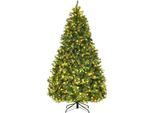 Costway Albero Di Natale Artificiale A Led Di 210 Cm, Albero Di Natale Con Sistema Pieghevole E Supporto In Metallo, Albero Di Natale Decorato, Albero Di Natale Artificiale