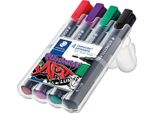 Marcatore Permanente Lumocolor Punta Tonda 4 Colori Staedtler
