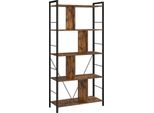 Libreria Vasagle A 5 Ripiani, Scaffale Verticale, Scaffale Da Ufficio, Scomparti Aperti, Design Industriale, Per Soggiorno, Camera Da Letto, Ufficio, Studio,
