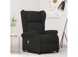 The Living Store Sedia Ad Ala Con Funzione Reclinabile Elettrica In Tessuto Nero