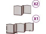 Vidaxl Cancello Per Cani A 12 Pezzi Con Porta Pieghevole Marrone 600 Cm Legno Di Pioppo