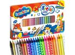 Matite In Argilla Caolino 24 Colori + Temperino Scatola Di Metallo Bambino