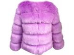 Donna Cappotto In Pelliccia Sintetica Giacca Invernale In Pelliccia Sintetica Capispalla In Pelliccia Sintetica Unicoloured Thick Parka Winter Coat, Ladies , Viola, 4XL
