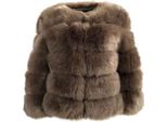 Donna Cappotto In Pelliccia Sintetica Giacca Invernale In Pelliccia Sintetica Capispalla In Pelliccia Sintetica Unicoloured Thick Parka Winter Coat, Ladies , Grigio Argento, M