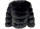 Donna Cappotto In Pelliccia Sintetica Giacca Invernale In Pelliccia Sintetica Capispalla In Pelliccia Sintetica Unicoloured Thick Parka Winter Coat, Donna , Blu, 2XL