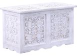 Cassapanca Indiana Di Campagna Cassapanca In Legno Ceyda - White Wash 80Cm