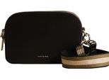 Ted Baker Pelle Borsa A Tracolla Borsa A Tracolla Darcelo Branded Webbing Leather Camera Bag Jet - Black Nero