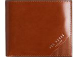 Ted Baker Pelle Portafoglio Embossed Corner Leather Bifold Coin Wallet Tan Marrone Chiaro