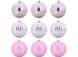 Vidaxl Set Di Gingilli Natalizi Xl 9 Pezzi In Plastica Rosa