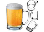 Boccali Da Birra Kadax Da 0,5 Litri, Set Da 1, Bicchieri Da Birra Con Manico, Boccale Da Birra Grande In Vetro A Pareti Spesse, Bicchiere Da Birra Dal Design Classico, Robusto Boccale In Vetro Per Birra