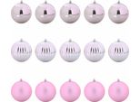 Vidaxl Set Di Gingilli Natalizi 15 Pezzi In Plastica Rosa