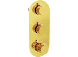 Mexen Kai Miscelatore Termostatico Da Vasca-Doccia A 3 Uscite, Dorato - 77603-50