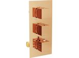 Mexen Cube Rubinetto Termostatico Per Vasca-Doccia A 3 Uscite In Oro Rosa - 77503-60