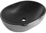 Mexen Viki Lavabo Da Appoggio 48 X 35 Cm, Nero Opaco/Motivo Argento A Squame - 21054872