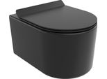 Mexen Sofia Vaso Wc Rimless Con Sedile A Chiusura Rallentata Slim, Duroplast, Nero Opaco - 30540185