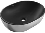 Mexen Viki Lavandino Da Appoggio 48 X 35 Cm, Nero Opaco/Motivo Argento Linee - 21054873
